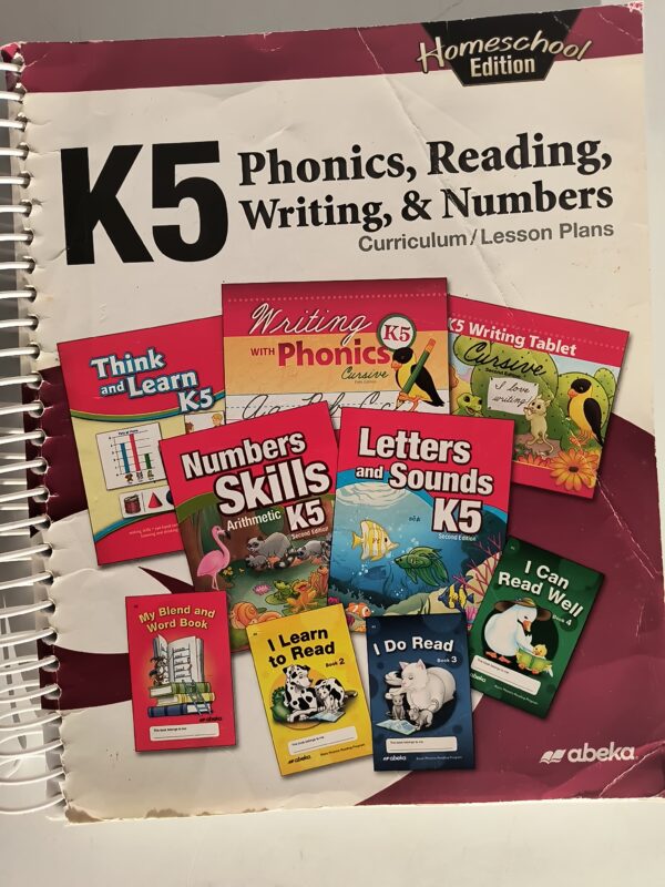 Abeka K5 Phonics, Reading, Writing and Numbers Curriculum Lesson Plans